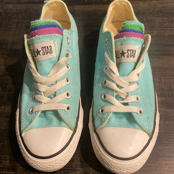 Converse Shoes - Ladies Converse - Multi Tongue Turquoise